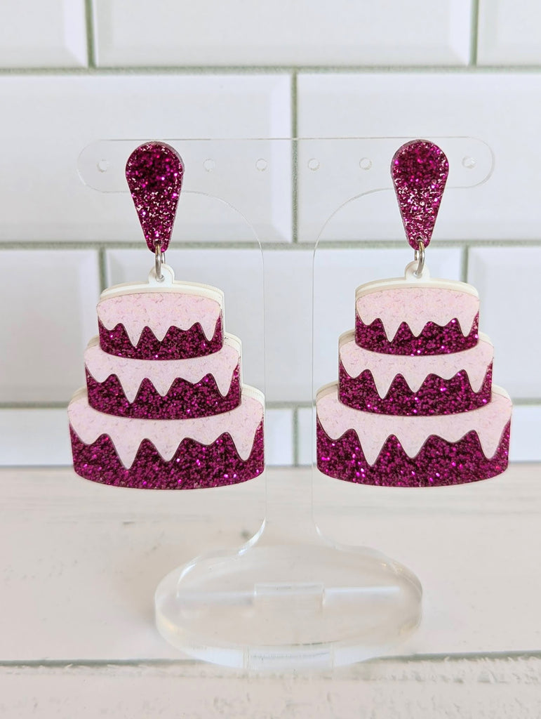 3 Tier Pink Cake Dangle