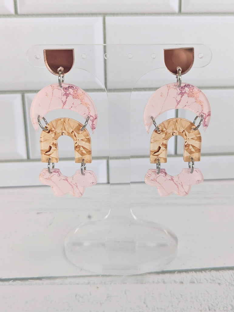 Blush Crescent Arch Dangles