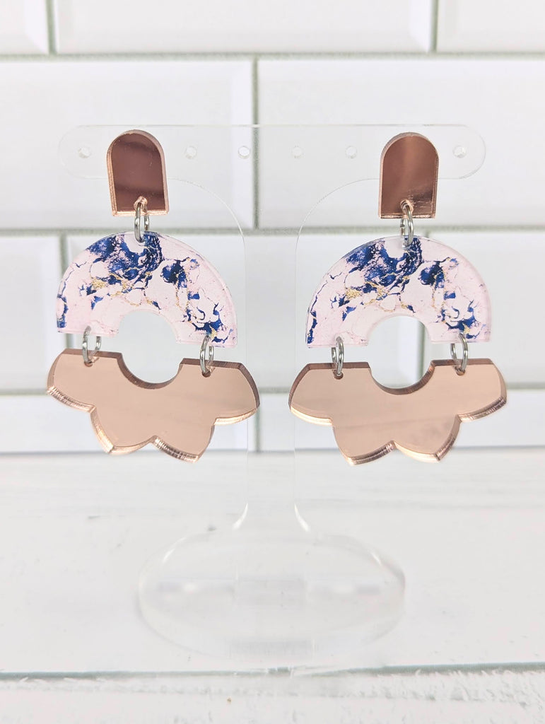 Blush Marble Fan Dangles