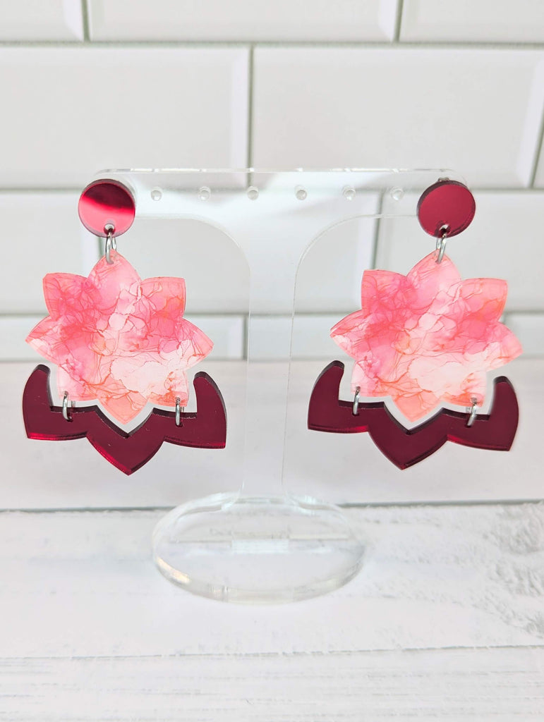 Red Marble Christmas Dangles