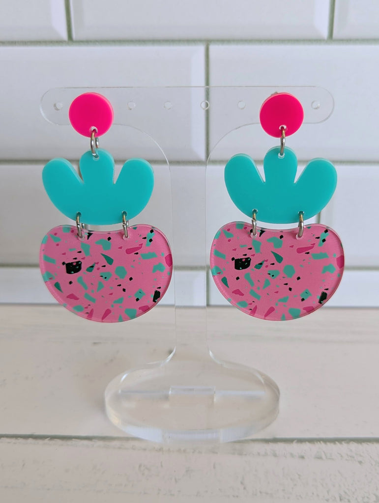 Pink Terrazzo Drop Dangle