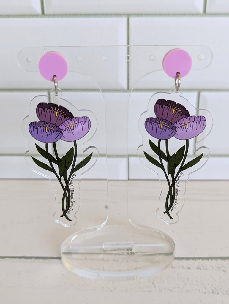 Purple Poppy Dangles