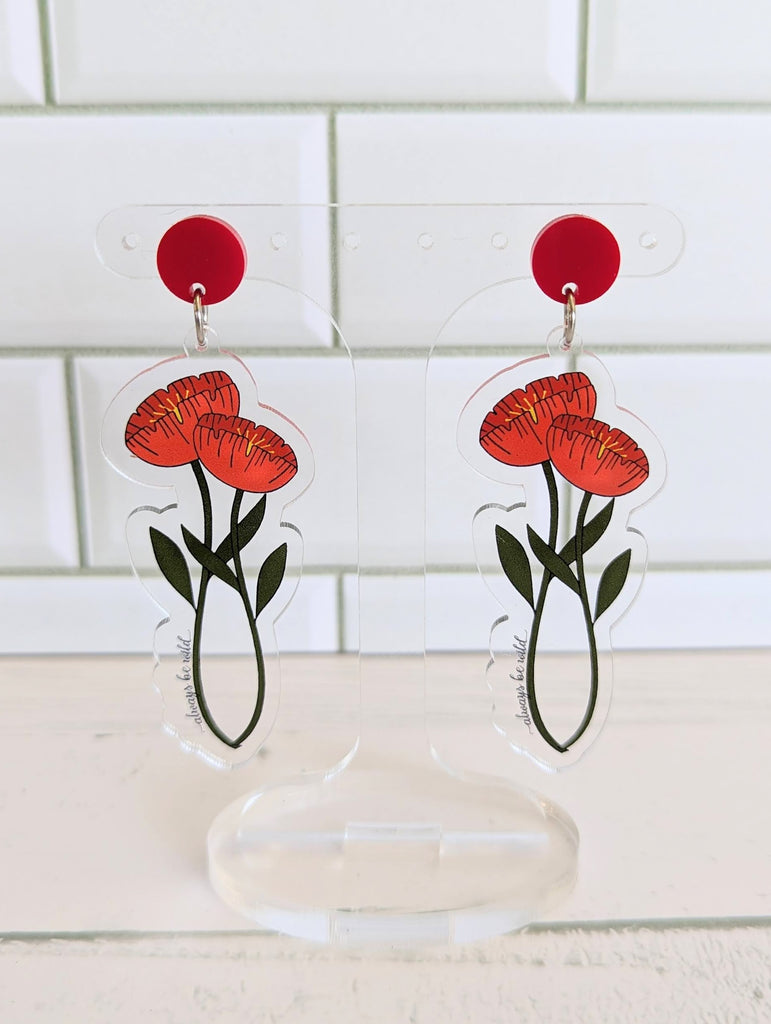 Red Poppy Dangles
