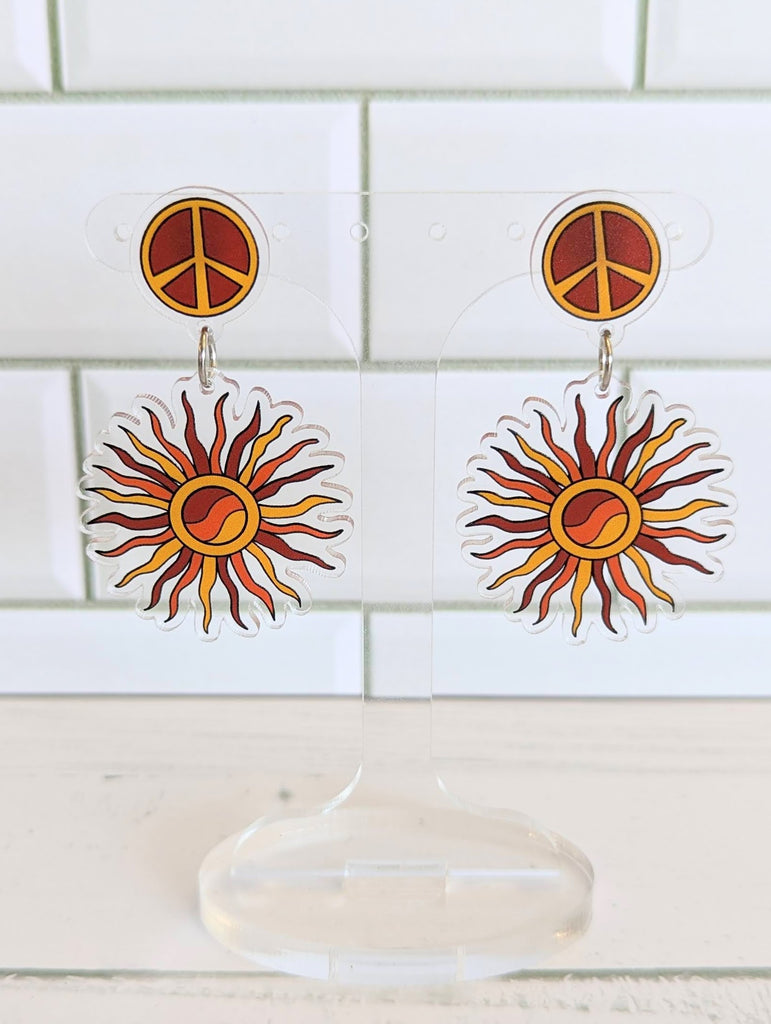 Retro Sunshine Peace Dangles