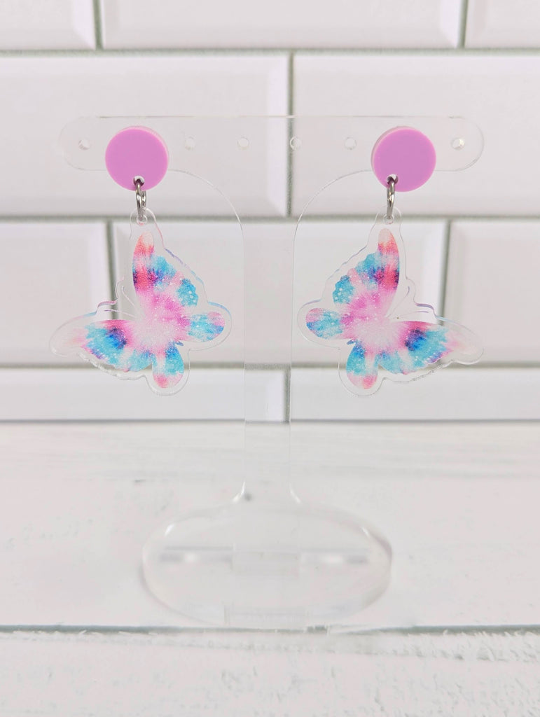 Tie Dye Butterfly Dangles