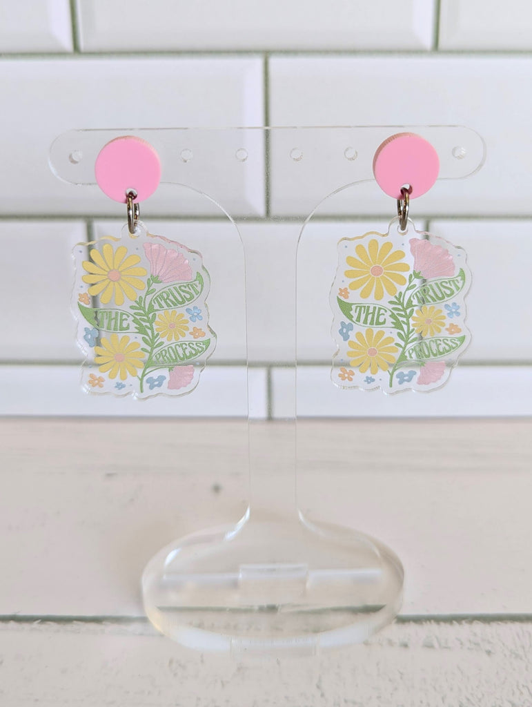 Trust The Process Floral Dangles