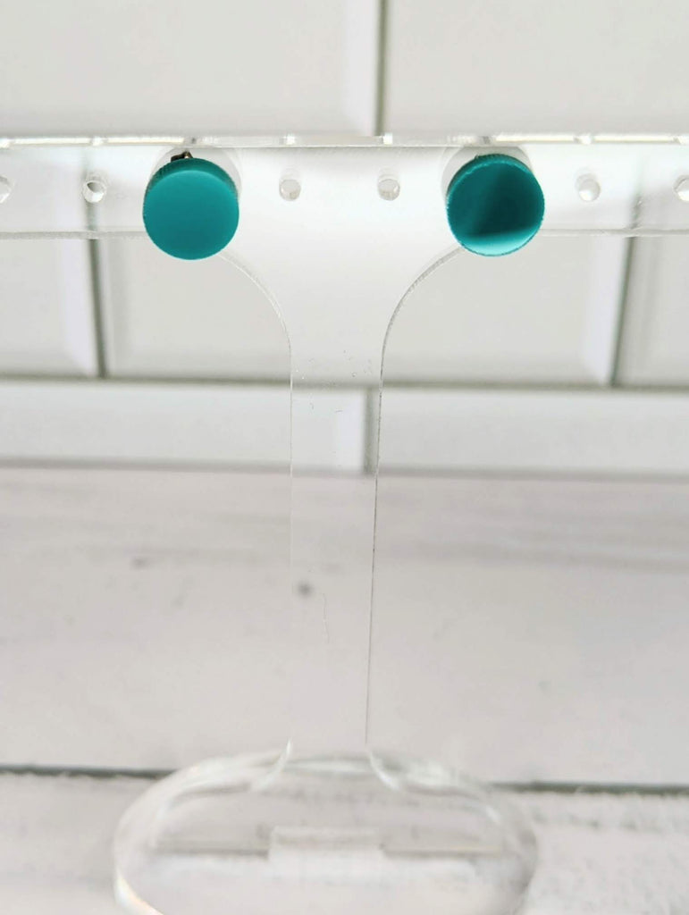 Teal Circle Studs