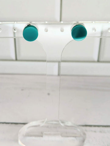 Teal Circle Studs