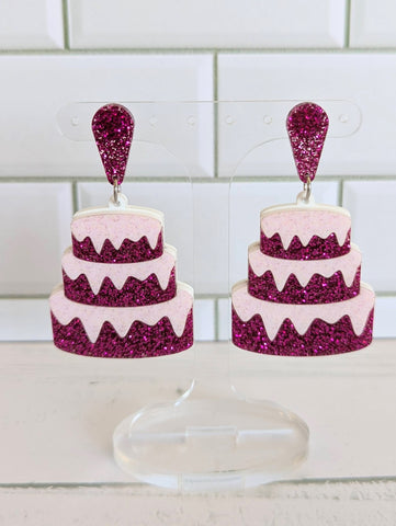 3 Tier Pink Cake Dangle