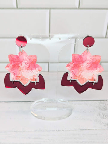Red Marble Christmas Dangles