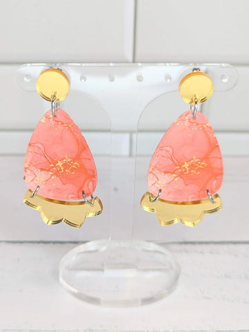 Christmas Red and Gold Marble Dangles