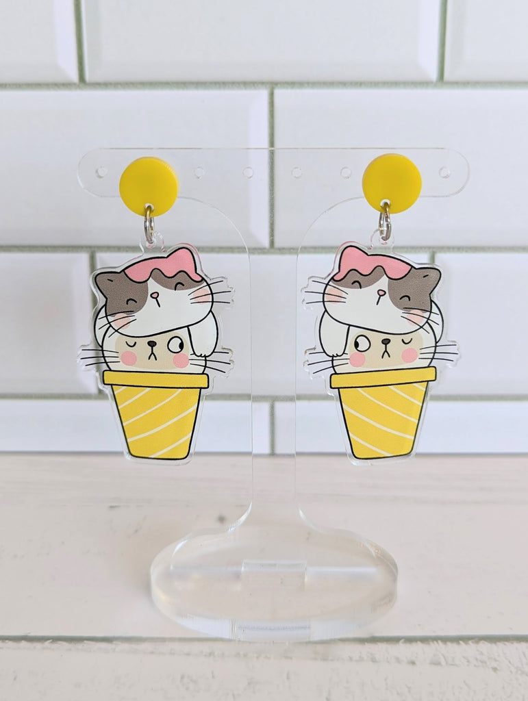 Ice-Cream Kitty Dangles