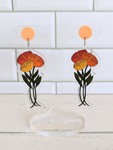 Orange Poppy Dangles