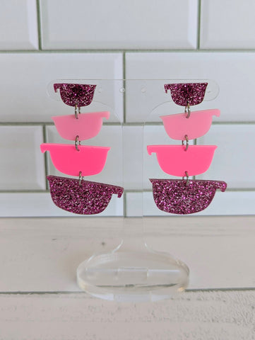 Pink Mixing Bowls Dangle