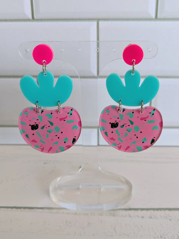 Pink Terrazzo Drop Dangle