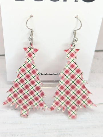 Plaid Christmas Tree Dangles