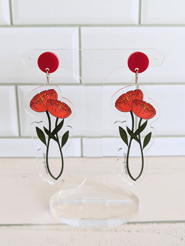 Red Poppy Dangles