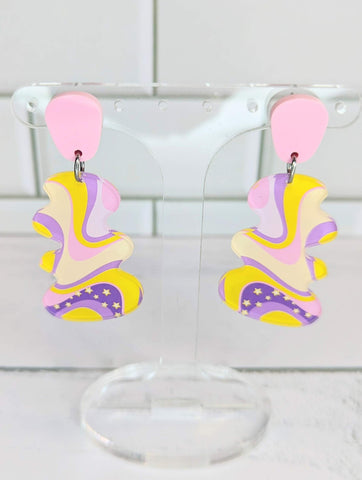 Retro Lilac Haze Dangles with 16mm Topper