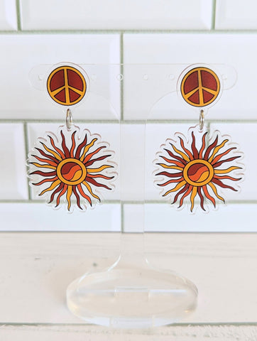 Retro Sunshine Peace Dangles