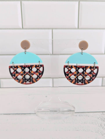 Split Circle Rattan Tortoiseshell Dangles