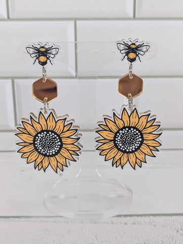 Sunflower Bee Dangle