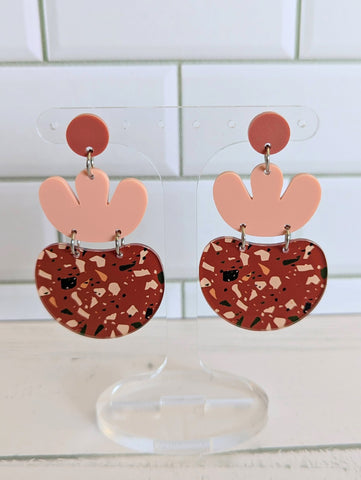 Terracotta Terrazzo Drop Dangles