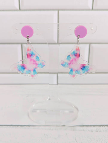 Tie Dye Butterfly Dangles