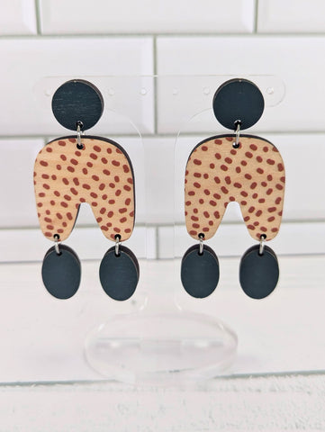 Wood Arch Oval Dangles