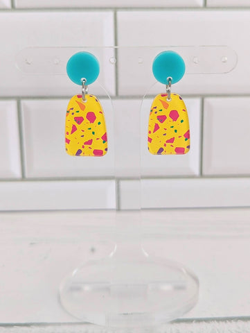 Yellow Terrazzo Mini Dangles
